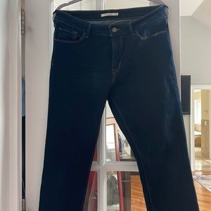 Levi’s mid rise skinny jeans, dark rinse. Size 12. Barely worn.